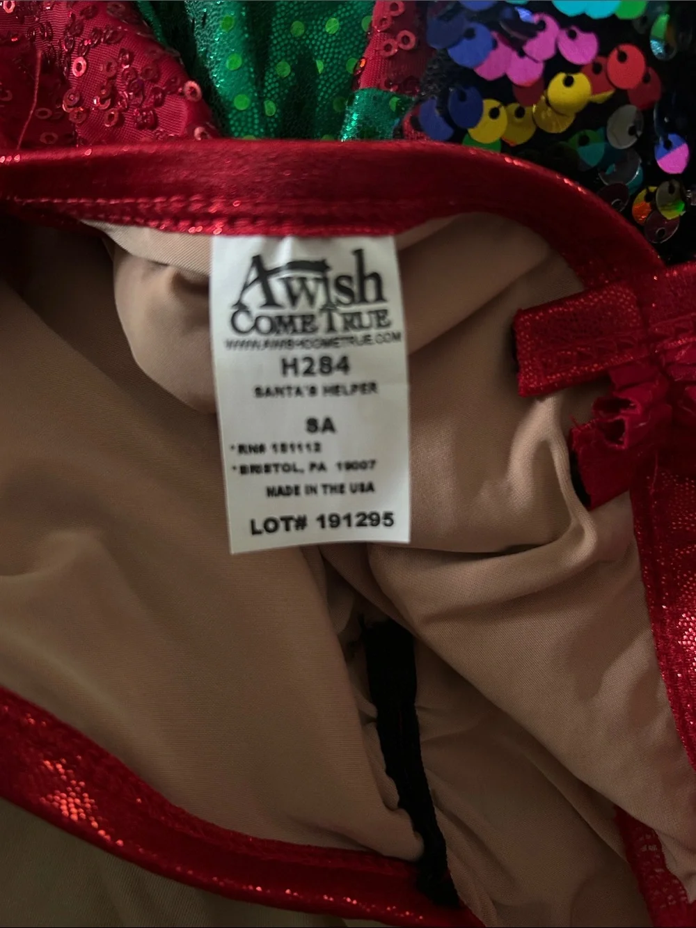 Wish Red and Green Sparkle Holiday Dance Costume